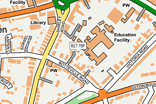 B27 7BF map - OS OpenMap – Local (Ordnance Survey)