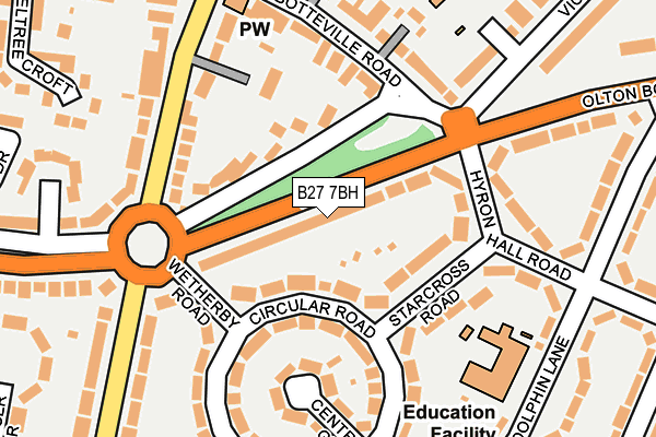 B27 7BH map - OS OpenMap – Local (Ordnance Survey)