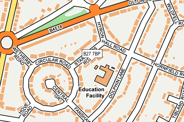 B27 7BP map - OS OpenMap – Local (Ordnance Survey)