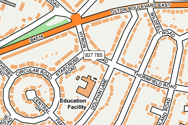 B27 7BS map - OS OpenMap – Local (Ordnance Survey)