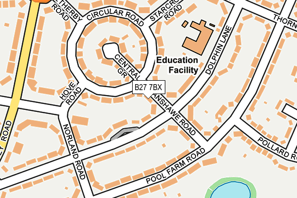 B27 7BX map - OS OpenMap – Local (Ordnance Survey)