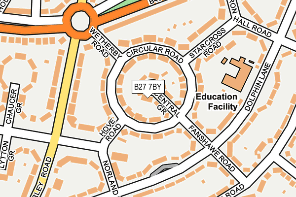B27 7BY map - OS OpenMap – Local (Ordnance Survey)