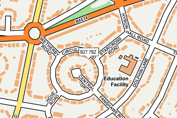 B27 7BZ map - OS OpenMap – Local (Ordnance Survey)