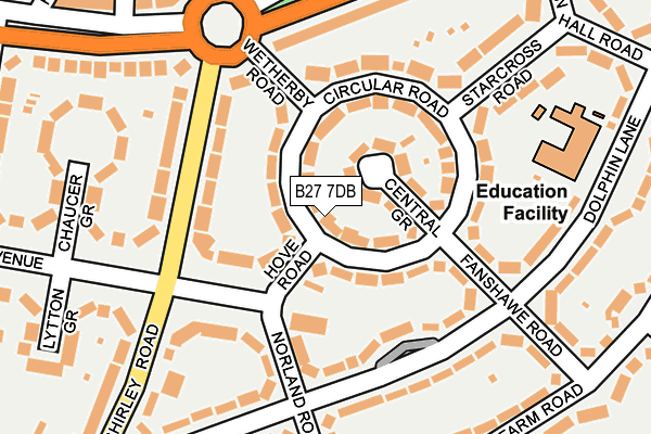 B27 7DB map - OS OpenMap – Local (Ordnance Survey)