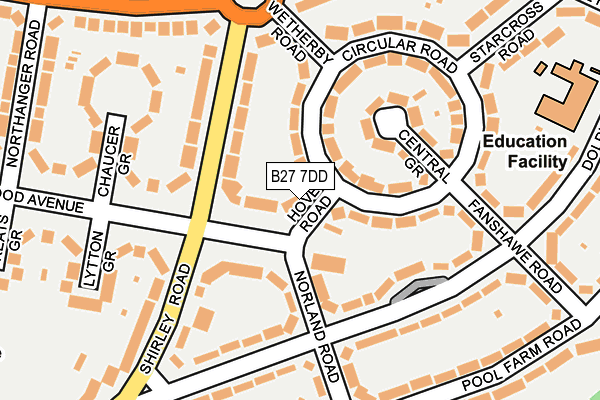 B27 7DD map - OS OpenMap – Local (Ordnance Survey)