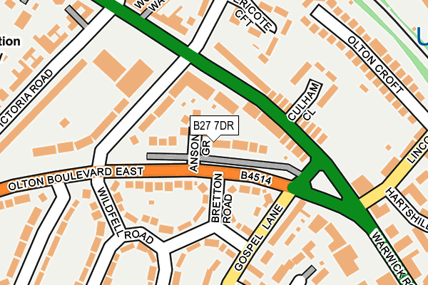 B27 7DR map - OS OpenMap – Local (Ordnance Survey)