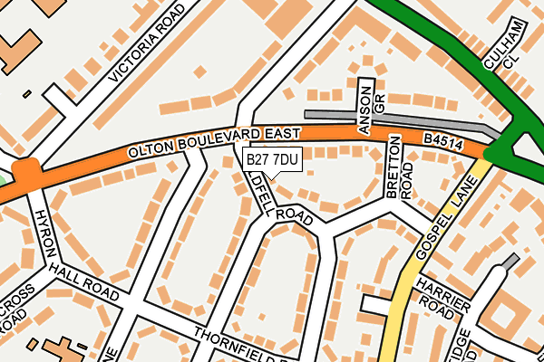 B27 7DU map - OS OpenMap – Local (Ordnance Survey)