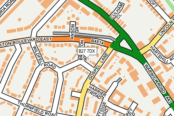 B27 7DX map - OS OpenMap – Local (Ordnance Survey)