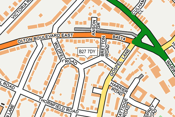 B27 7DY map - OS OpenMap – Local (Ordnance Survey)
