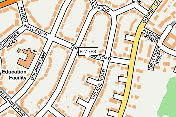 B27 7ES map - OS OpenMap – Local (Ordnance Survey)