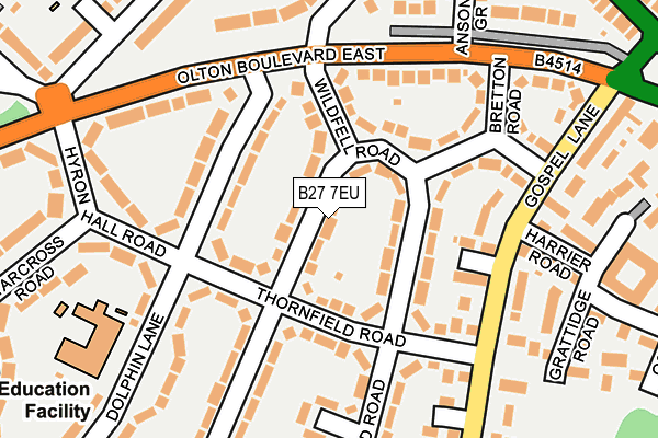 B27 7EU map - OS OpenMap – Local (Ordnance Survey)