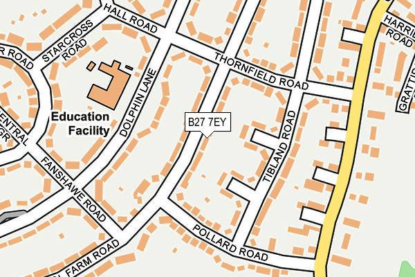 B27 7EY map - OS OpenMap – Local (Ordnance Survey)