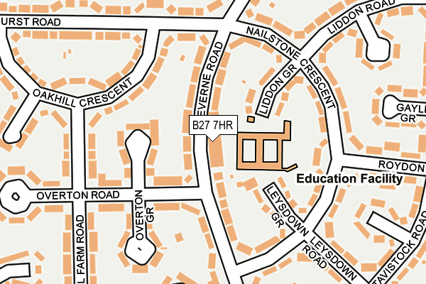 B27 7HR map - OS OpenMap – Local (Ordnance Survey)