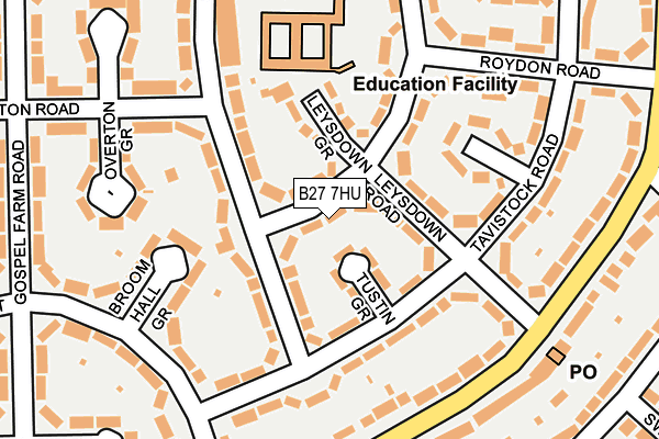 B27 7HU map - OS OpenMap – Local (Ordnance Survey)