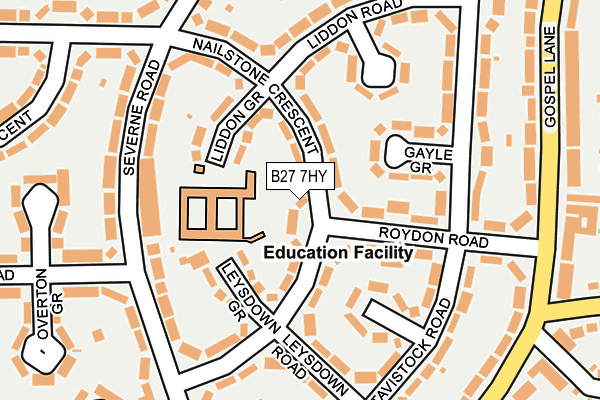 B27 7HY map - OS OpenMap – Local (Ordnance Survey)