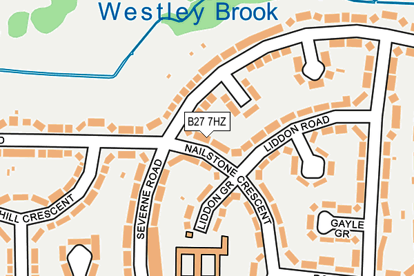 B27 7HZ map - OS OpenMap – Local (Ordnance Survey)