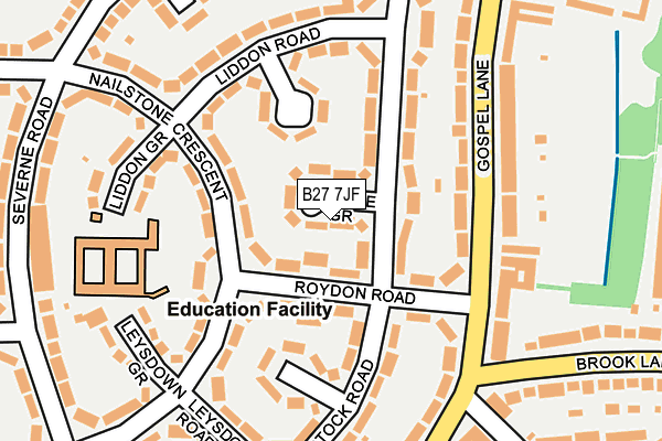 B27 7JF map - OS OpenMap – Local (Ordnance Survey)