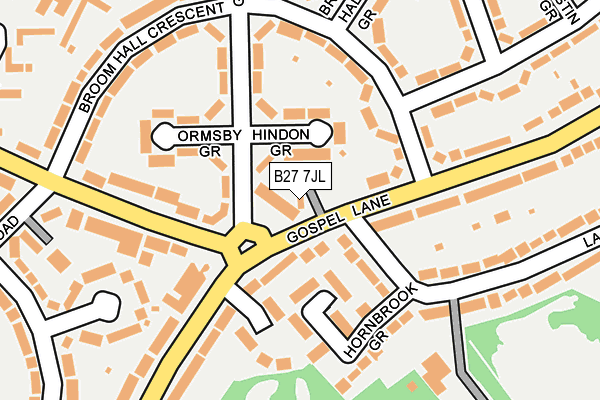 B27 7JL map - OS OpenMap – Local (Ordnance Survey)
