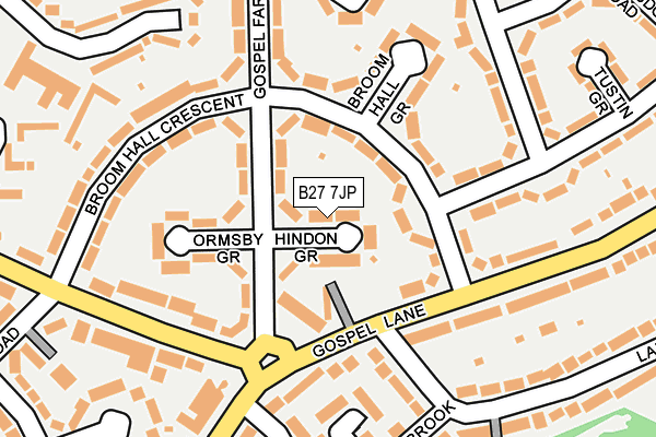 B27 7JP map - OS OpenMap – Local (Ordnance Survey)
