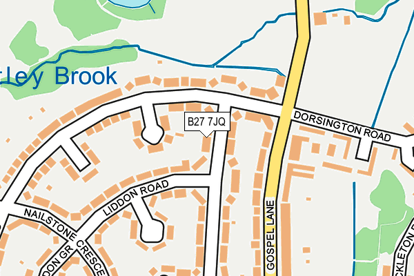 B27 7JQ map - OS OpenMap – Local (Ordnance Survey)