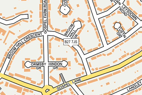 B27 7JS map - OS OpenMap – Local (Ordnance Survey)