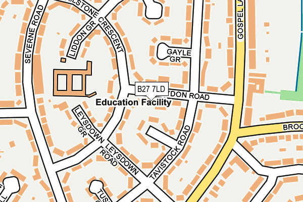 B27 7LD map - OS OpenMap – Local (Ordnance Survey)