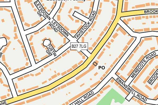 B27 7LG map - OS OpenMap – Local (Ordnance Survey)