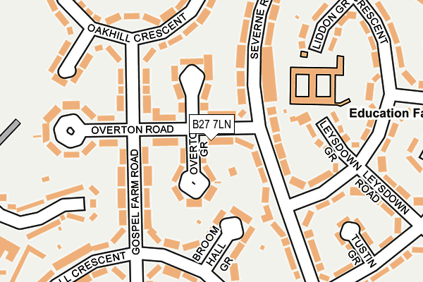 B27 7LN map - OS OpenMap – Local (Ordnance Survey)