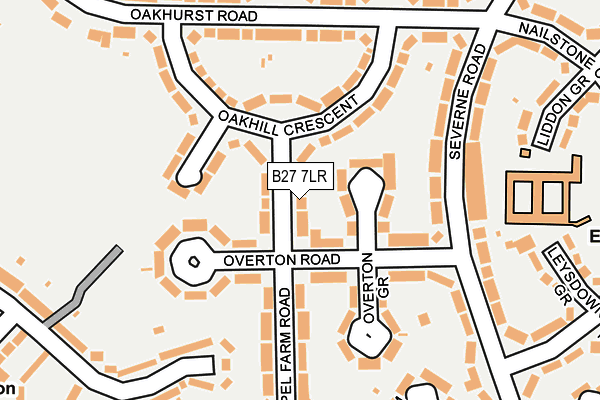 B27 7LR map - OS OpenMap – Local (Ordnance Survey)