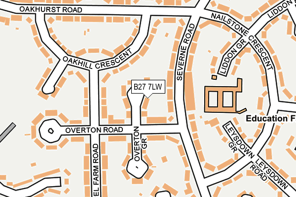 B27 7LW map - OS OpenMap – Local (Ordnance Survey)