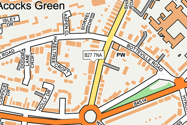 B27 7NA map - OS OpenMap – Local (Ordnance Survey)