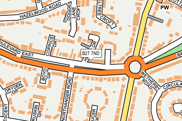 B27 7ND map - OS OpenMap – Local (Ordnance Survey)