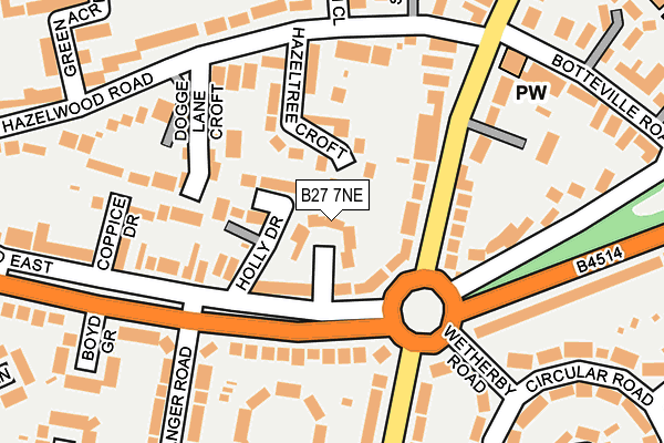 B27 7NE map - OS OpenMap – Local (Ordnance Survey)