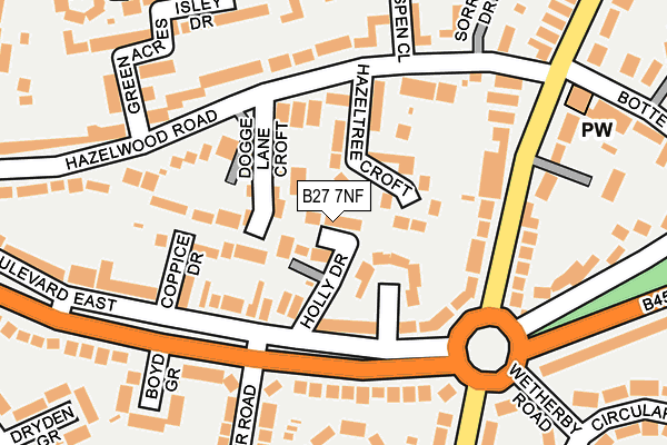 B27 7NF map - OS OpenMap – Local (Ordnance Survey)