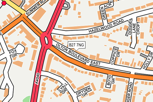 B27 7NG map - OS OpenMap – Local (Ordnance Survey)