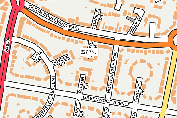 B27 7NJ map - OS OpenMap – Local (Ordnance Survey)