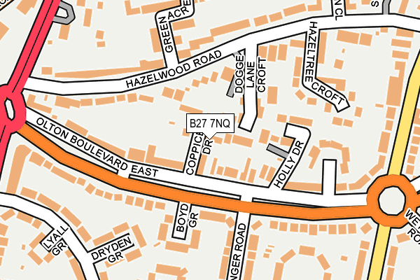 B27 7NQ map - OS OpenMap – Local (Ordnance Survey)