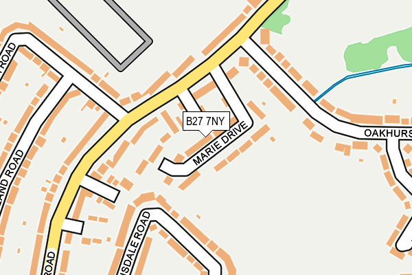 B27 7NY map - OS OpenMap – Local (Ordnance Survey)
