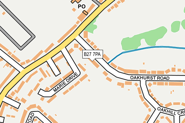 B27 7PA map - OS OpenMap – Local (Ordnance Survey)