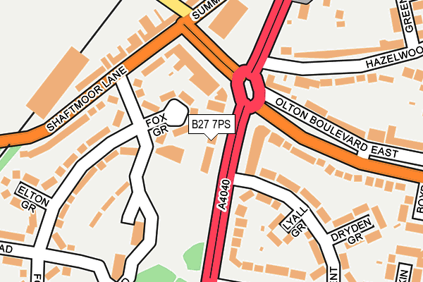 B27 7PS map - OS OpenMap – Local (Ordnance Survey)