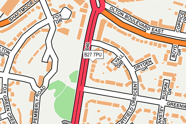 B27 7PU map - OS OpenMap – Local (Ordnance Survey)