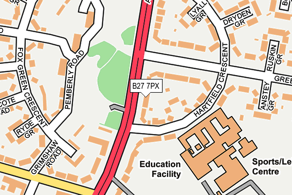 B27 7PX map - OS OpenMap – Local (Ordnance Survey)