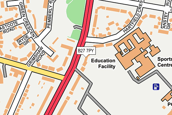 B27 7PY map - OS OpenMap – Local (Ordnance Survey)