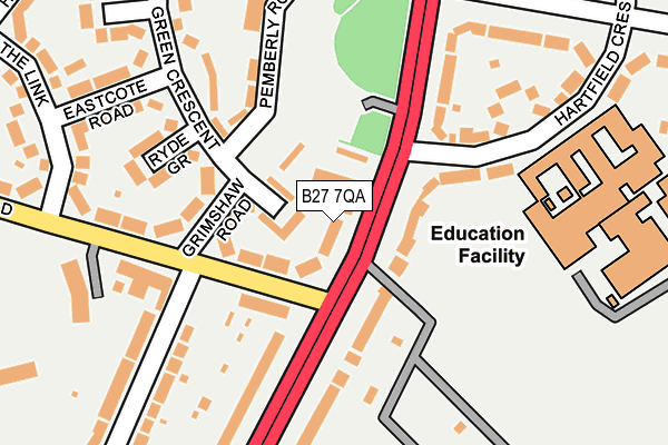 B27 7QA map - OS OpenMap – Local (Ordnance Survey)