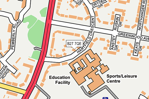 B27 7QE map - OS OpenMap – Local (Ordnance Survey)