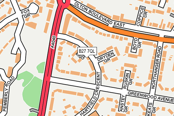 B27 7QL map - OS OpenMap – Local (Ordnance Survey)