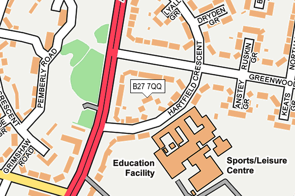 B27 7QQ map - OS OpenMap – Local (Ordnance Survey)