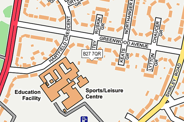 B27 7QR map - OS OpenMap – Local (Ordnance Survey)