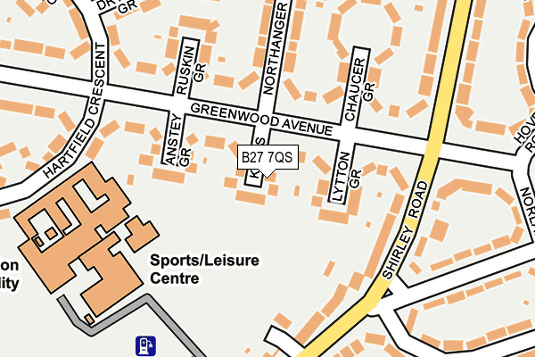 B27 7QS map - OS OpenMap – Local (Ordnance Survey)