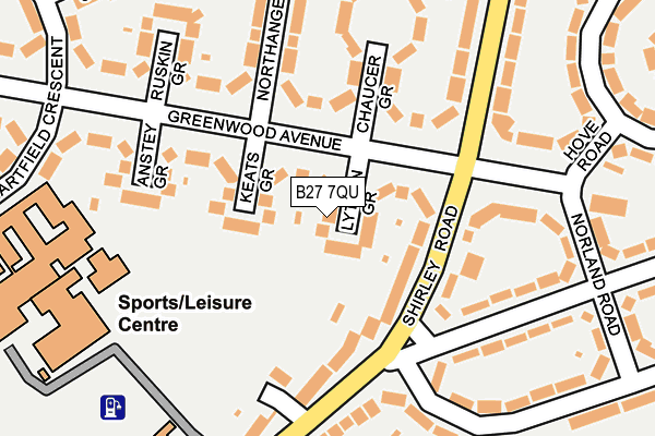B27 7QU map - OS OpenMap – Local (Ordnance Survey)